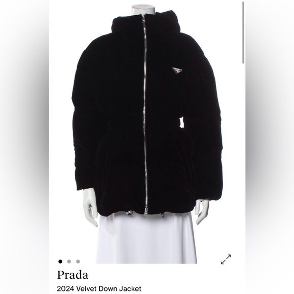 Prada Jackets & Blazers - Prada Black Velvet Puffer Jacket